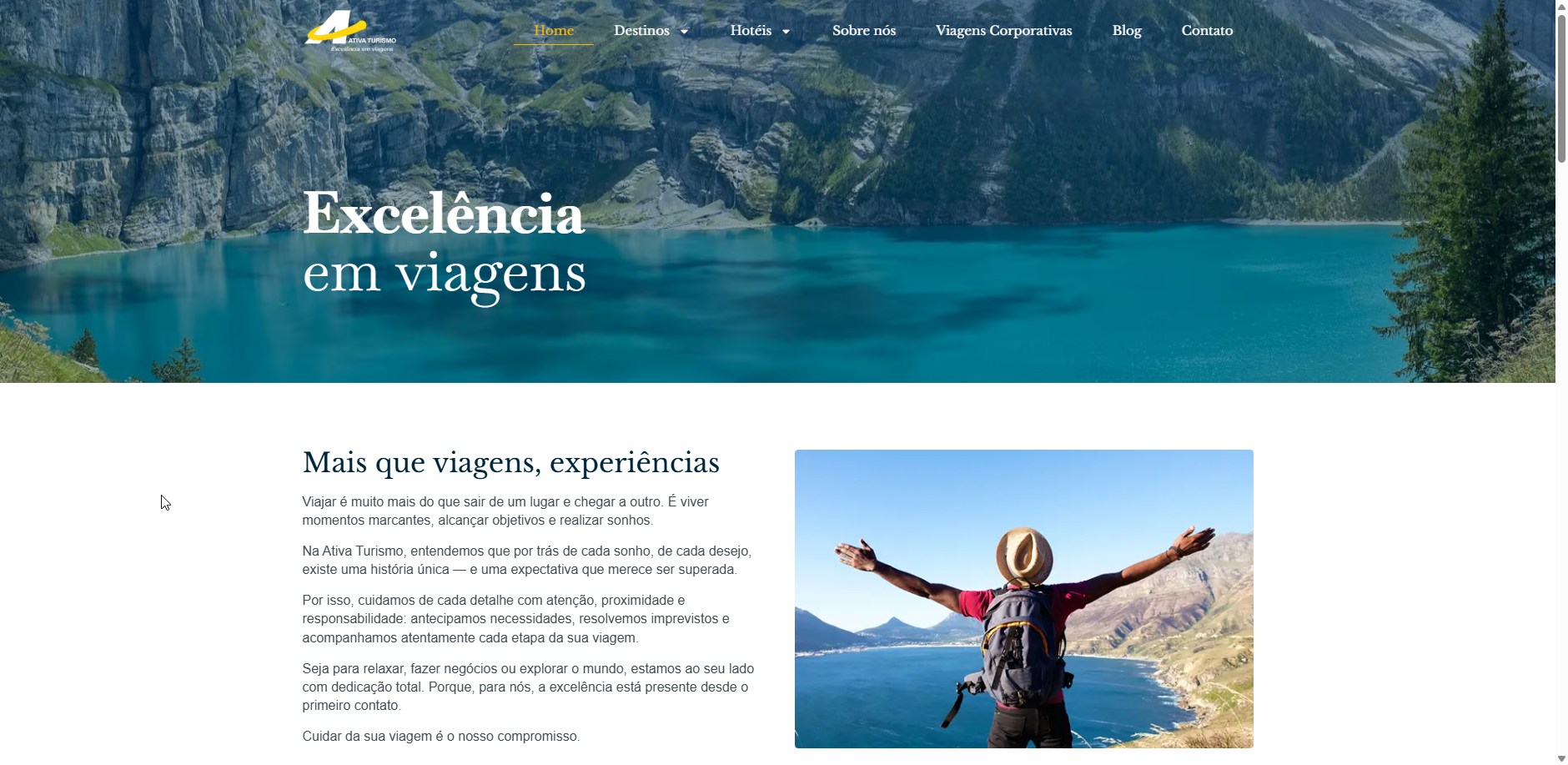 Screenshot do site Ativa Turismo