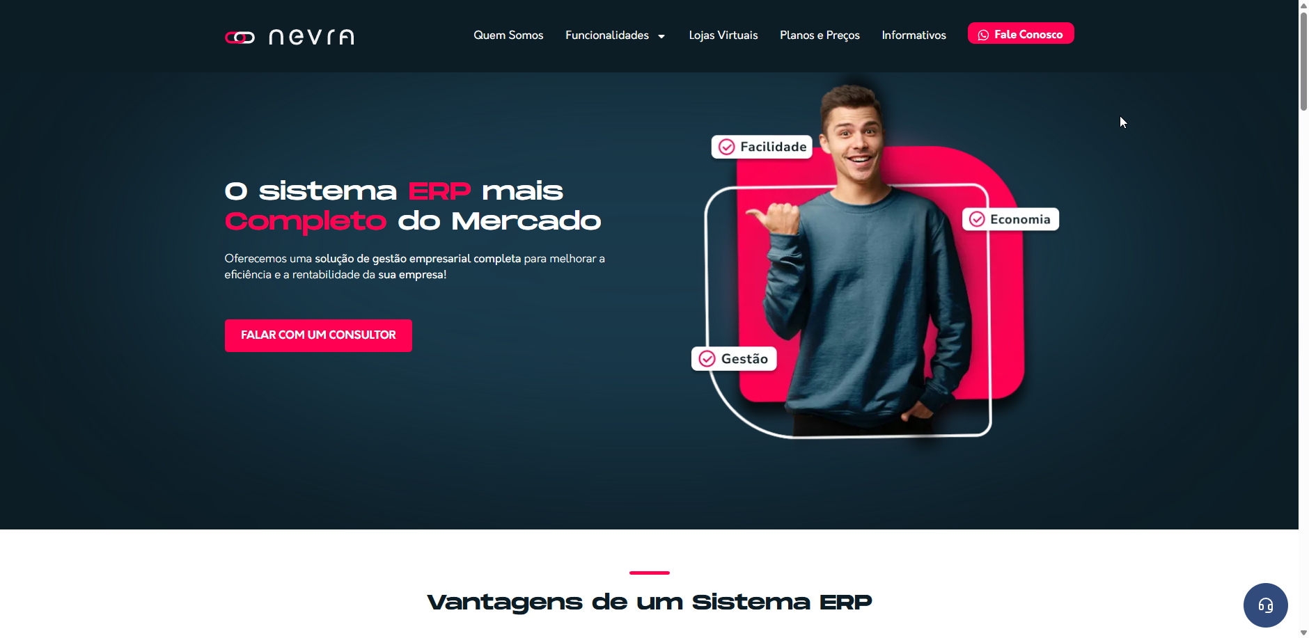 Screenshot do sistema Nevra